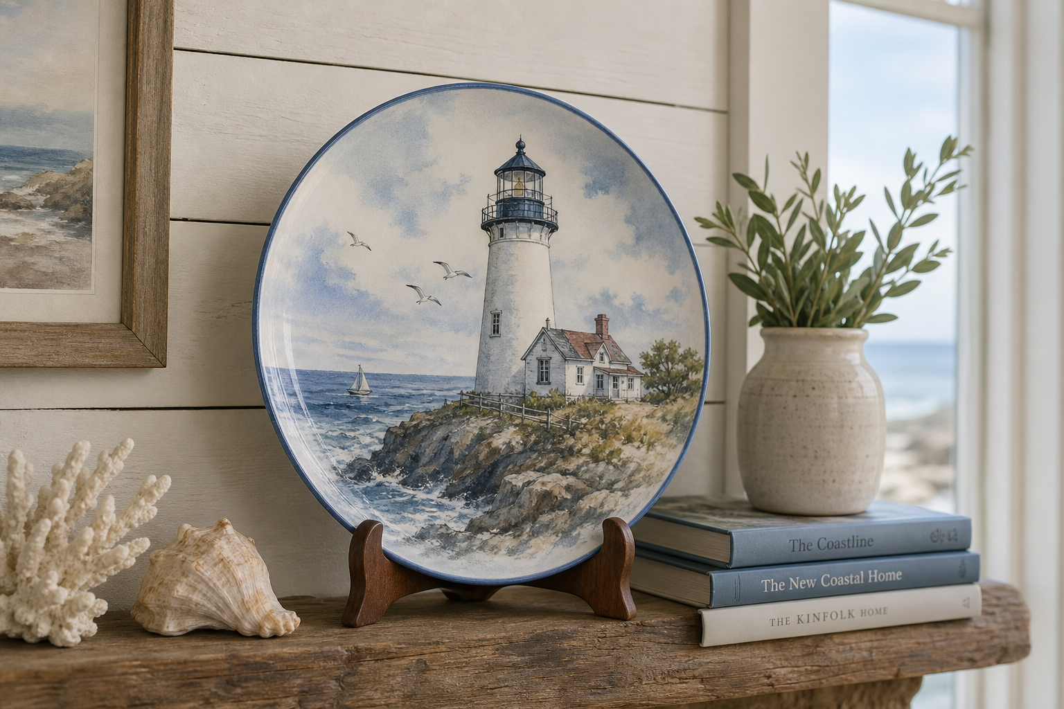 Holiday Peggy Karr plate with Christmas table setting