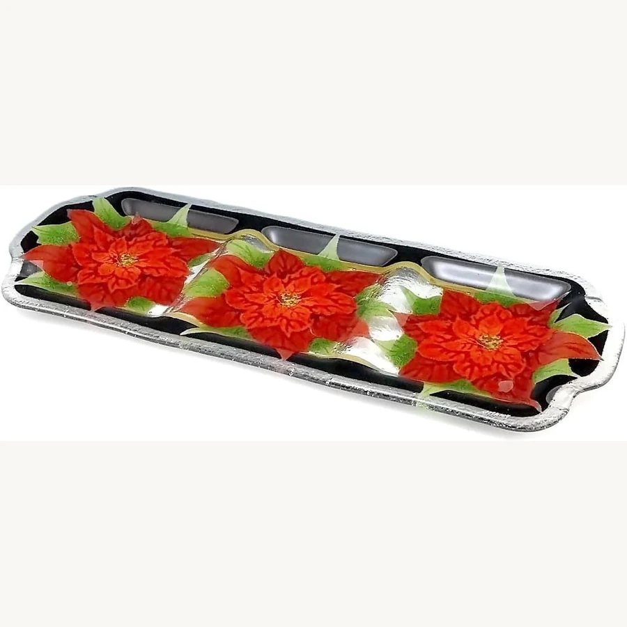 Poinsettia Divided Tray 20"